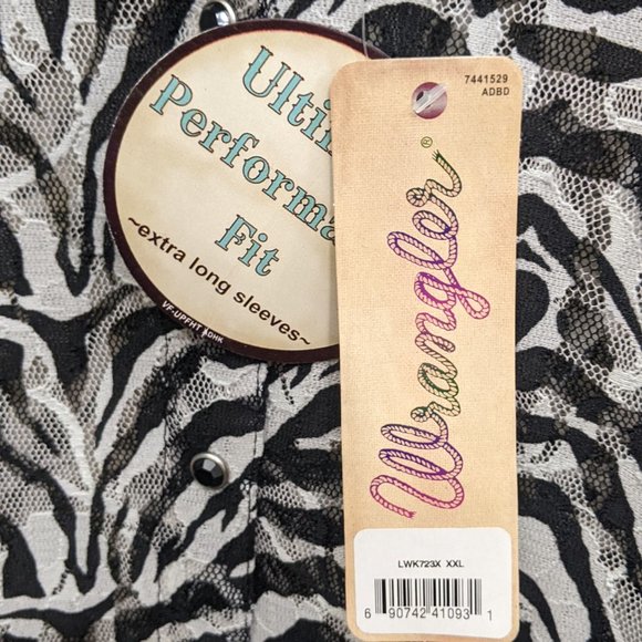 Wrangler Sheer Lace Button Down Shirt XXL - Picture 5 of 7